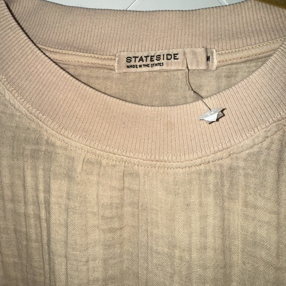 Stateside Raglan Ringer Gauze Cotton Blush Short Sleeve top shirt medium $110 - Picture 7 of 9